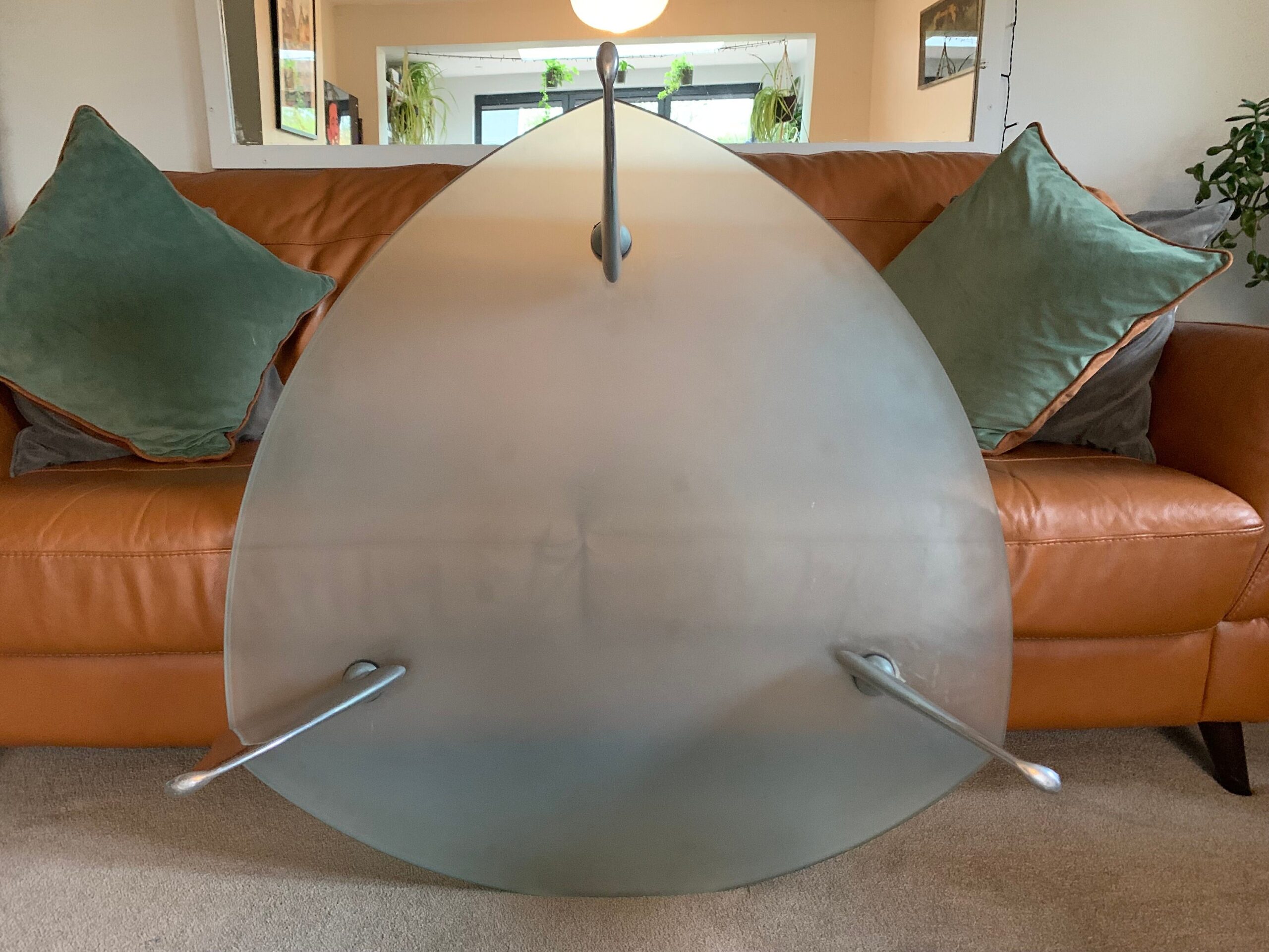 Flipper Model Glass & Aluminum Coffee Table by Matthew Hilton for SCP, 1980s