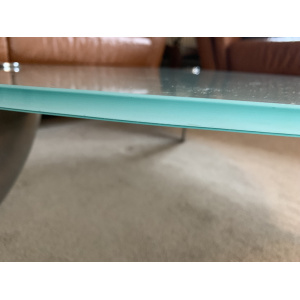 Flipper Model Glass & Aluminum Coffee Table by Matthew Hilton for SCP, 1980s