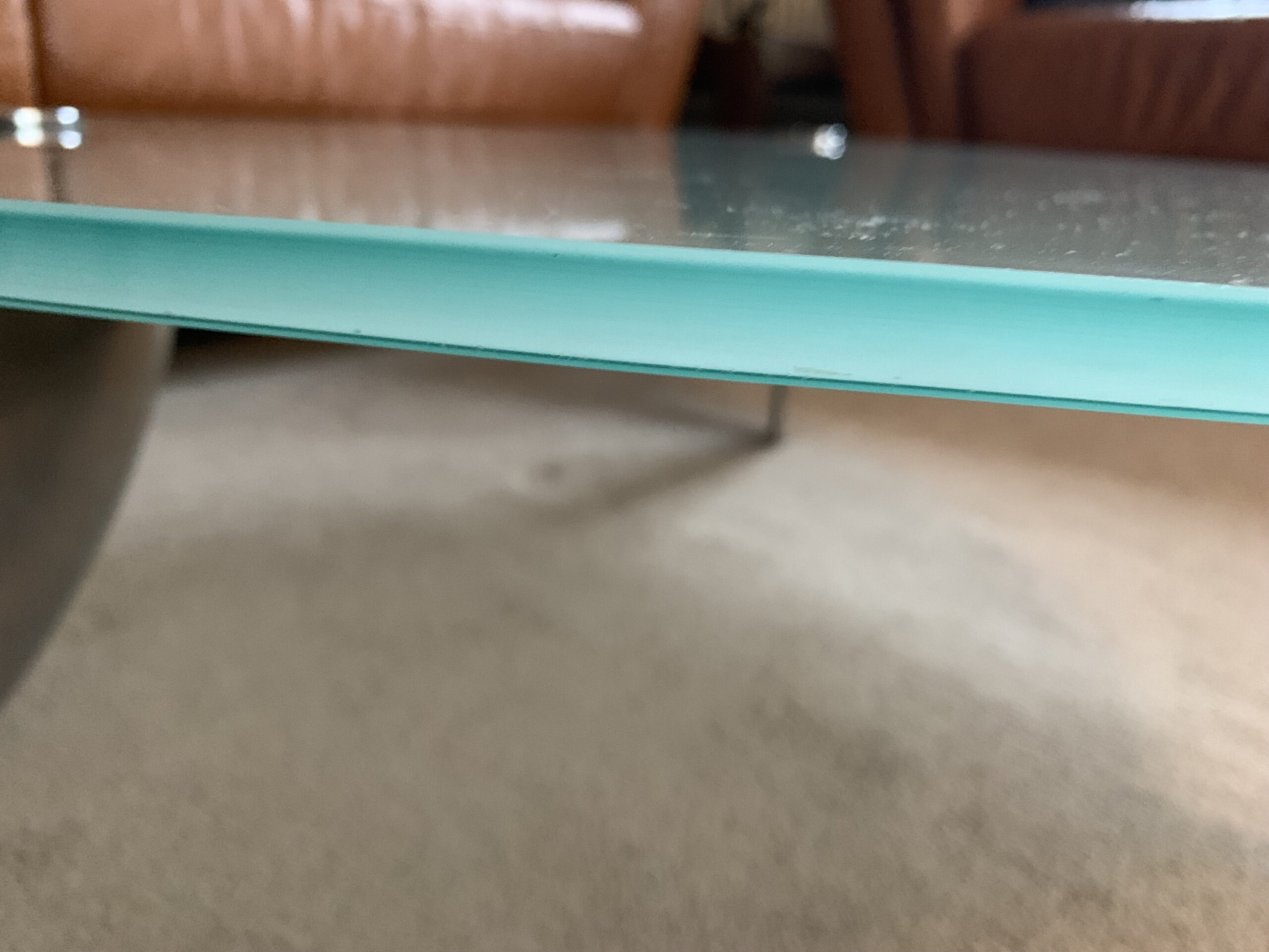 Flipper Model Glass & Aluminum Coffee Table by Matthew Hilton for SCP, 1980s