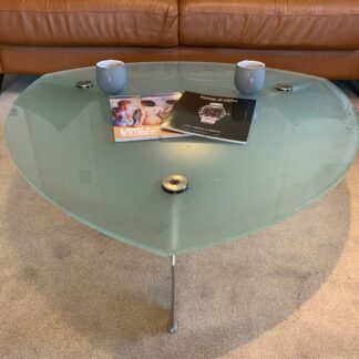 Flipper Model Glass & Aluminum Coffee Table by Matthew Hilton for SCP, 1980s