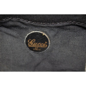 Gucci Vintage Black Fabric Barrell Bag