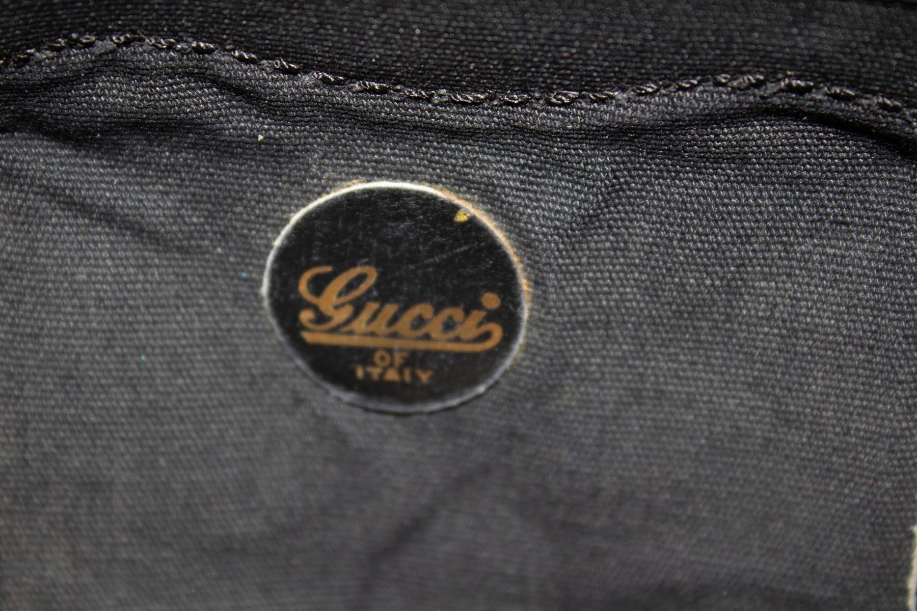 Gucci Vintage Black Fabric Barrell Bag
