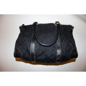 Gucci Vintage Black Fabric Barrell Bag