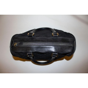 Gucci Vintage Black Fabric Barrell Bag