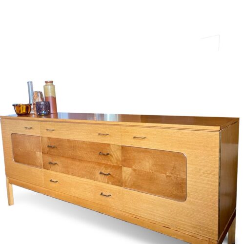 1960's vintage 'C.W.S. Ltd Cabinet factory' Large two tone retro sideboard with 4 drawers and 2 end cupboards