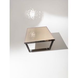 Mid Century Danish white ceramic tile square coffee table with high shine chrome base by Ansager Mobler