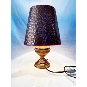 Art Deco 1930's vintage hammered copper retro lampshade and base full working order