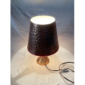 Art Deco 1930's vintage hammered copper retro lampshade and base full working order
