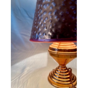 Art Deco 1930's vintage hammered copper retro lampshade and base full working order