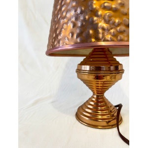 Art Deco 1930's vintage hammered copper retro lampshade and base full working order