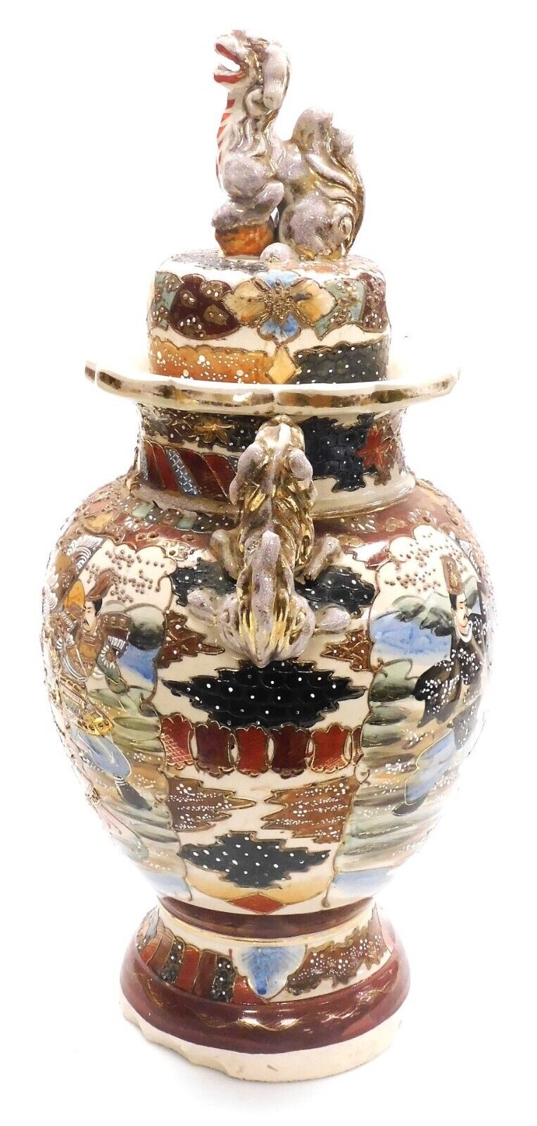 Japanese Satsuma Vase 20 Inches High Early 20th Century