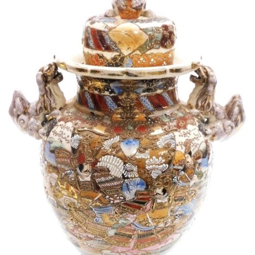 Japanese Satsuma Vase 20 Inches High Early 20th Century