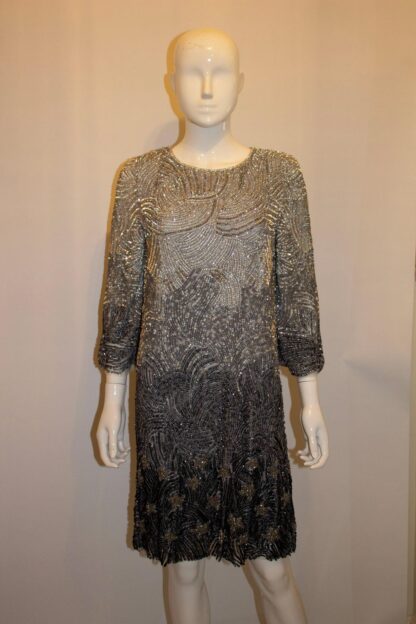 Jenny Packham Main line Grey Ombre Beaded Dress - Image 2