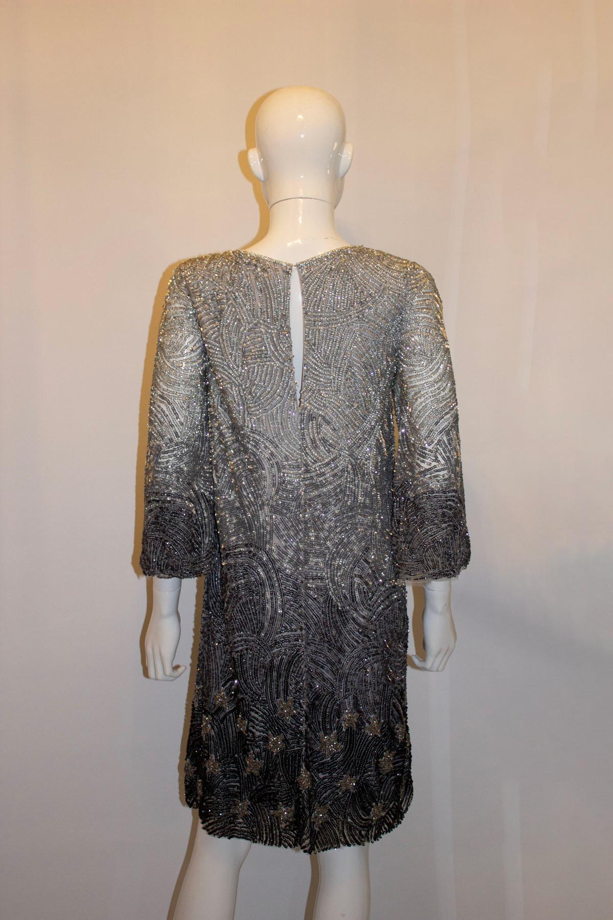 Jenny Packham Main line Grey Ombre Beaded Dress