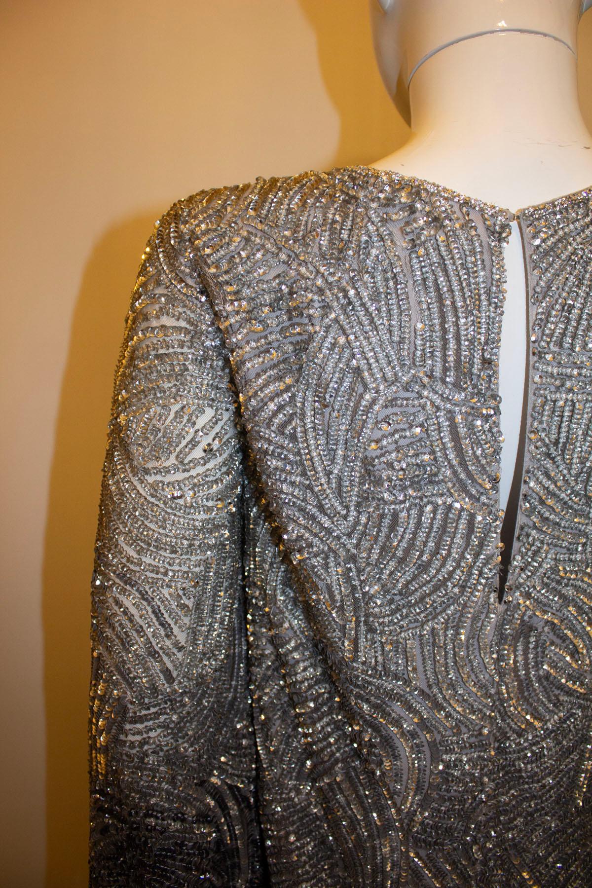 Jenny Packham Main line Grey Ombre Beaded Dress