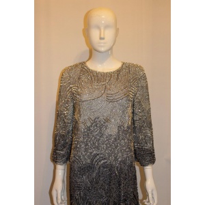 Jenny Packham Main line Grey Ombre Beaded Dress