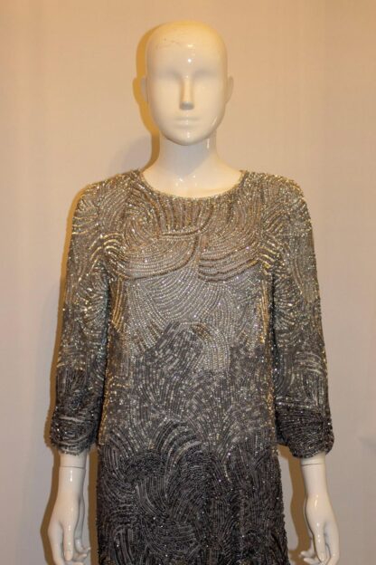 Jenny Packham Main line Grey Ombre Beaded Dress - Image 7