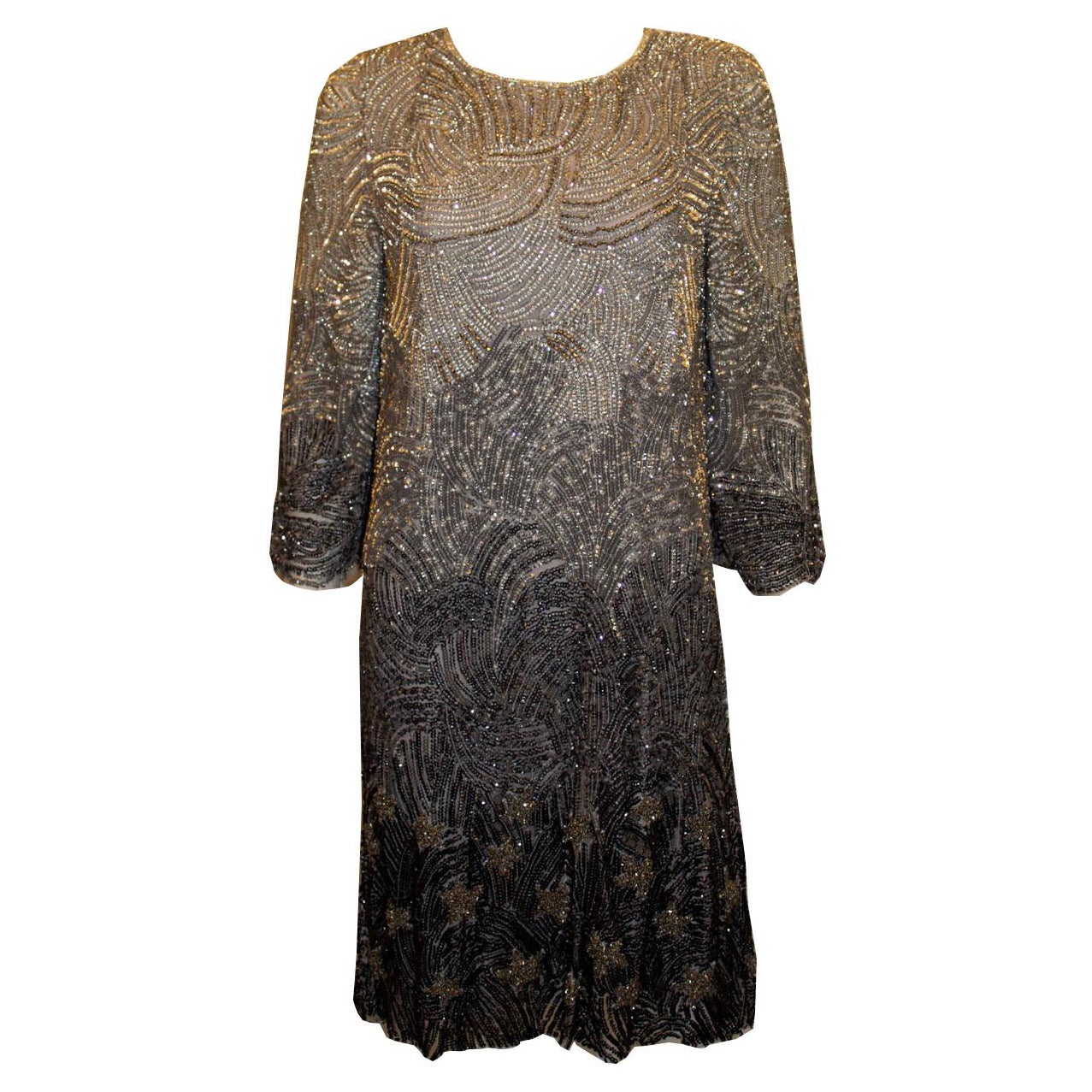 Jenny Packham Main line Grey Ombre Beaded Dress