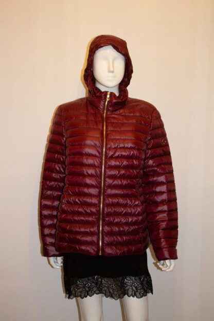 Kate Spade Burgundy Puffa Jacket with Hood in Collar - Image 3