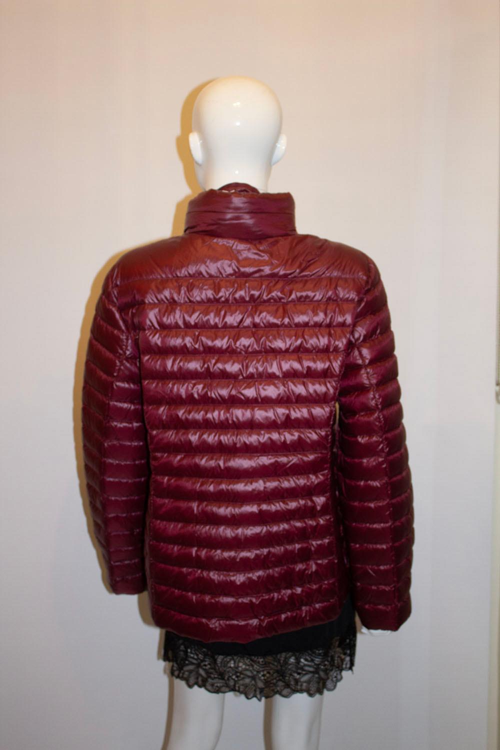 Kate Spade Burgundy Puffa Jacket with Hood in Collar