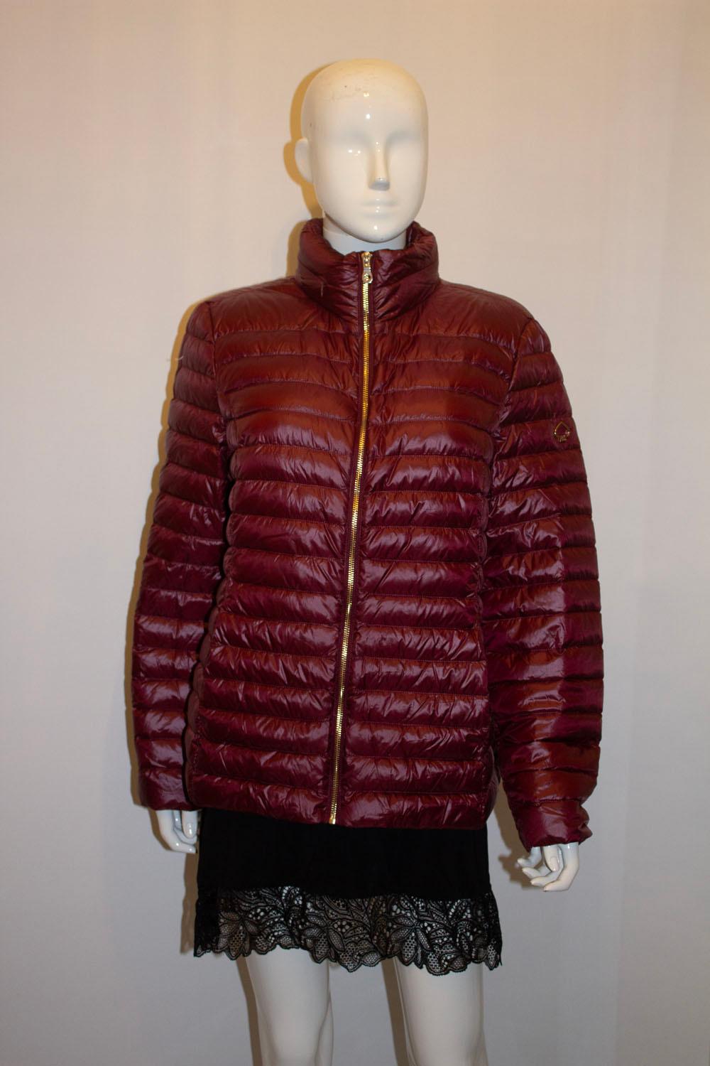 Kate Spade Burgundy Puffa Jacket with Hood in Collar