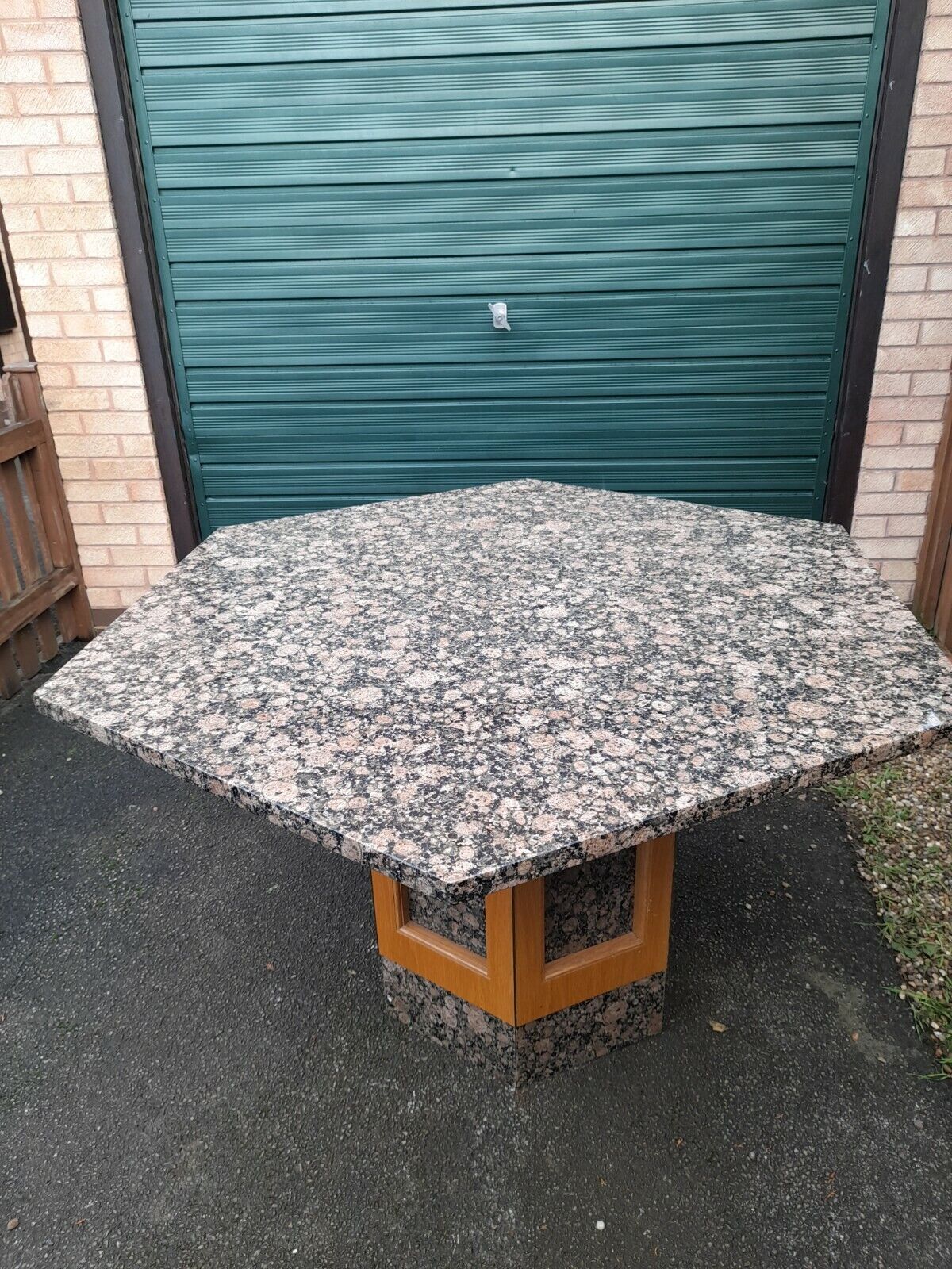 Large Reproduction Solid Marble Gothic Style Hexagonal Centre Table 55 inches W