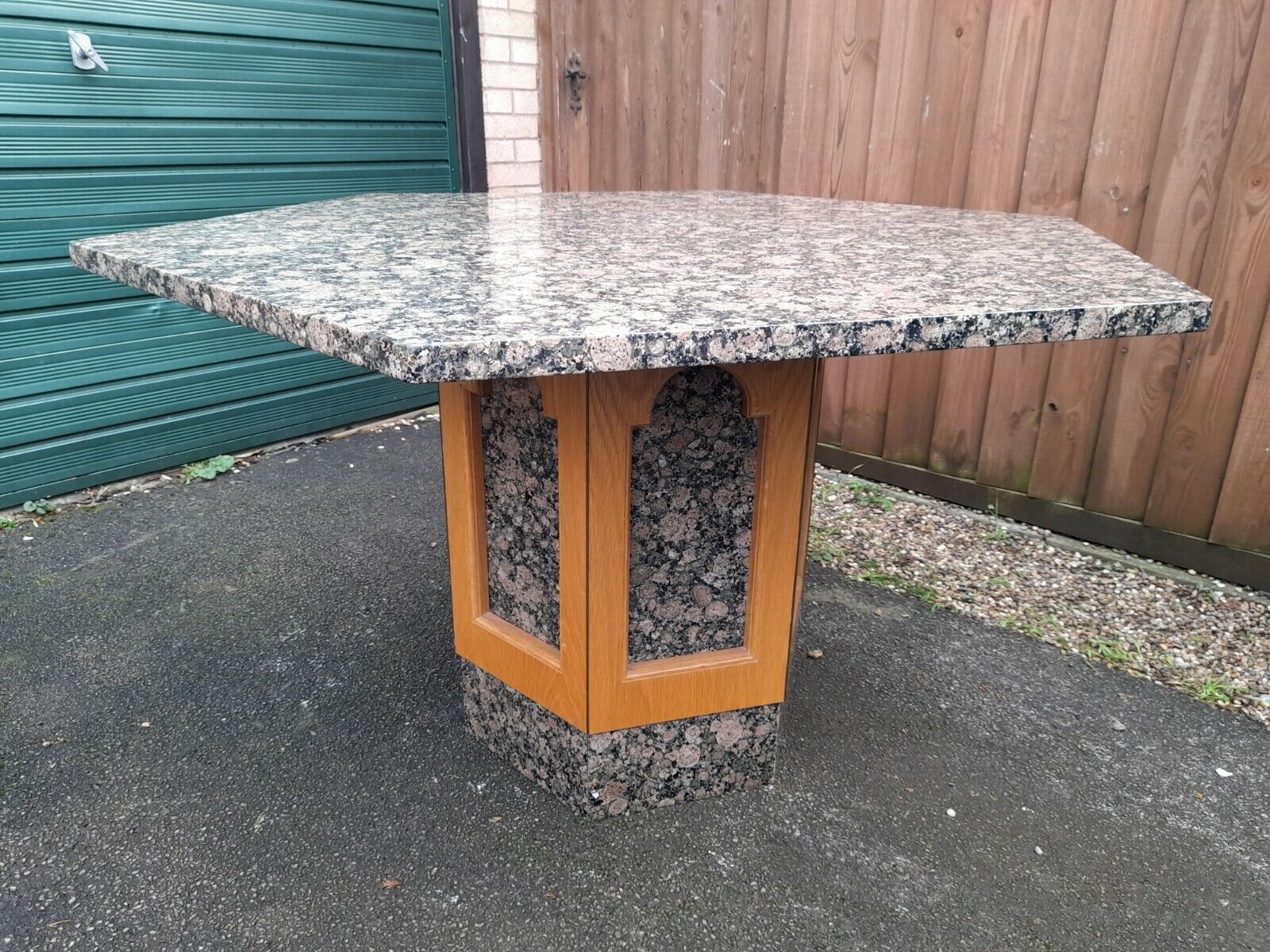 Large Reproduction Solid Marble Gothic Style Hexagonal Centre Table 55 inches W