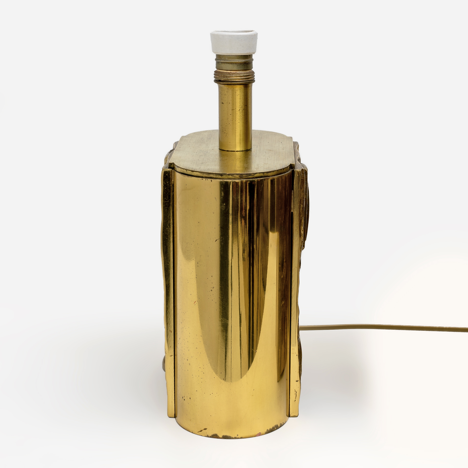 Attributed Angelo Brotto Mid-century Modern Brass Table Lamps by Esperia, Pair