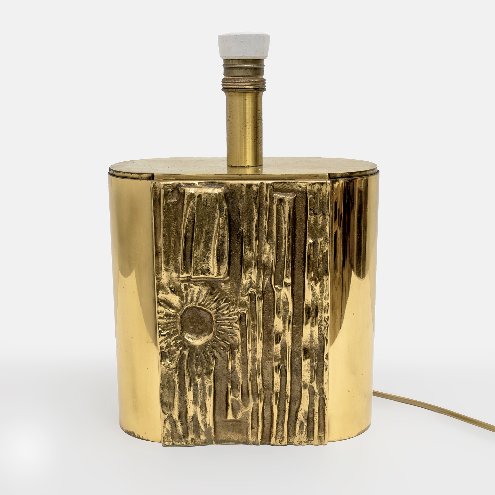 Attributed Angelo Brotto Mid-century Modern Brass Table Lamps by Esperia, Pair