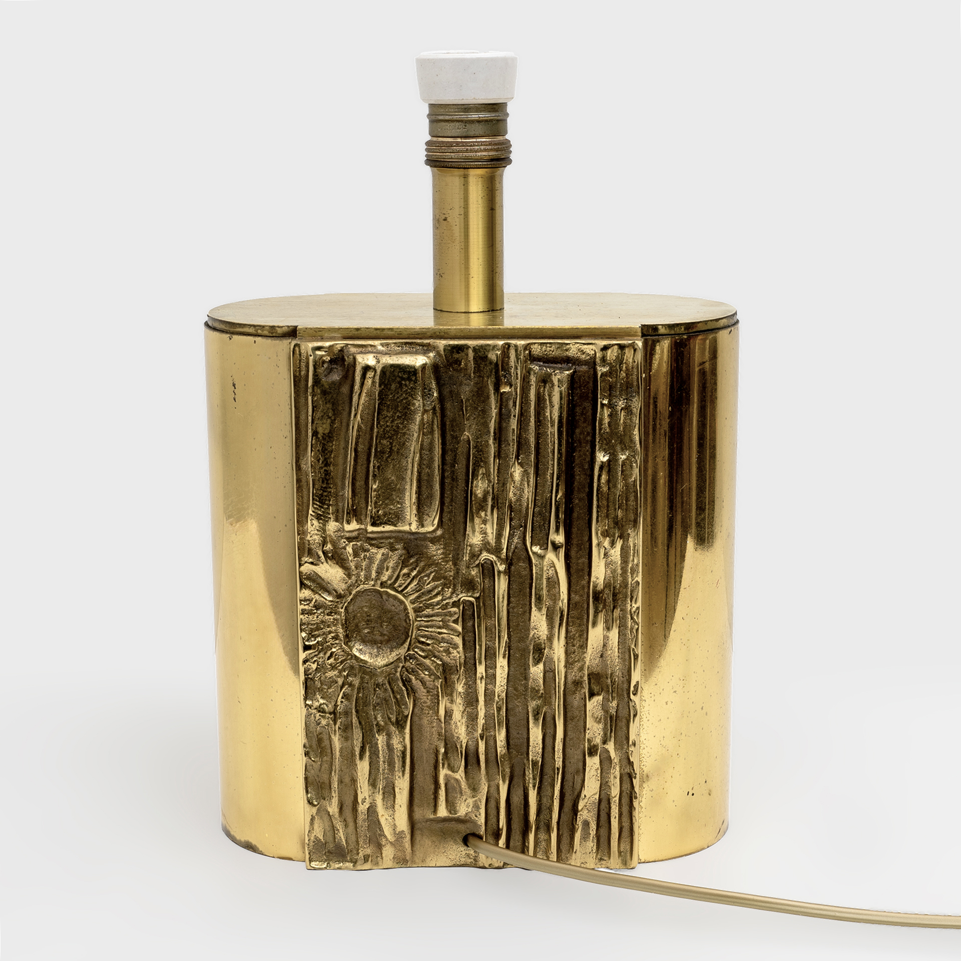 Attributed Angelo Brotto Mid-century Modern Brass Table Lamps by Esperia, Pair
