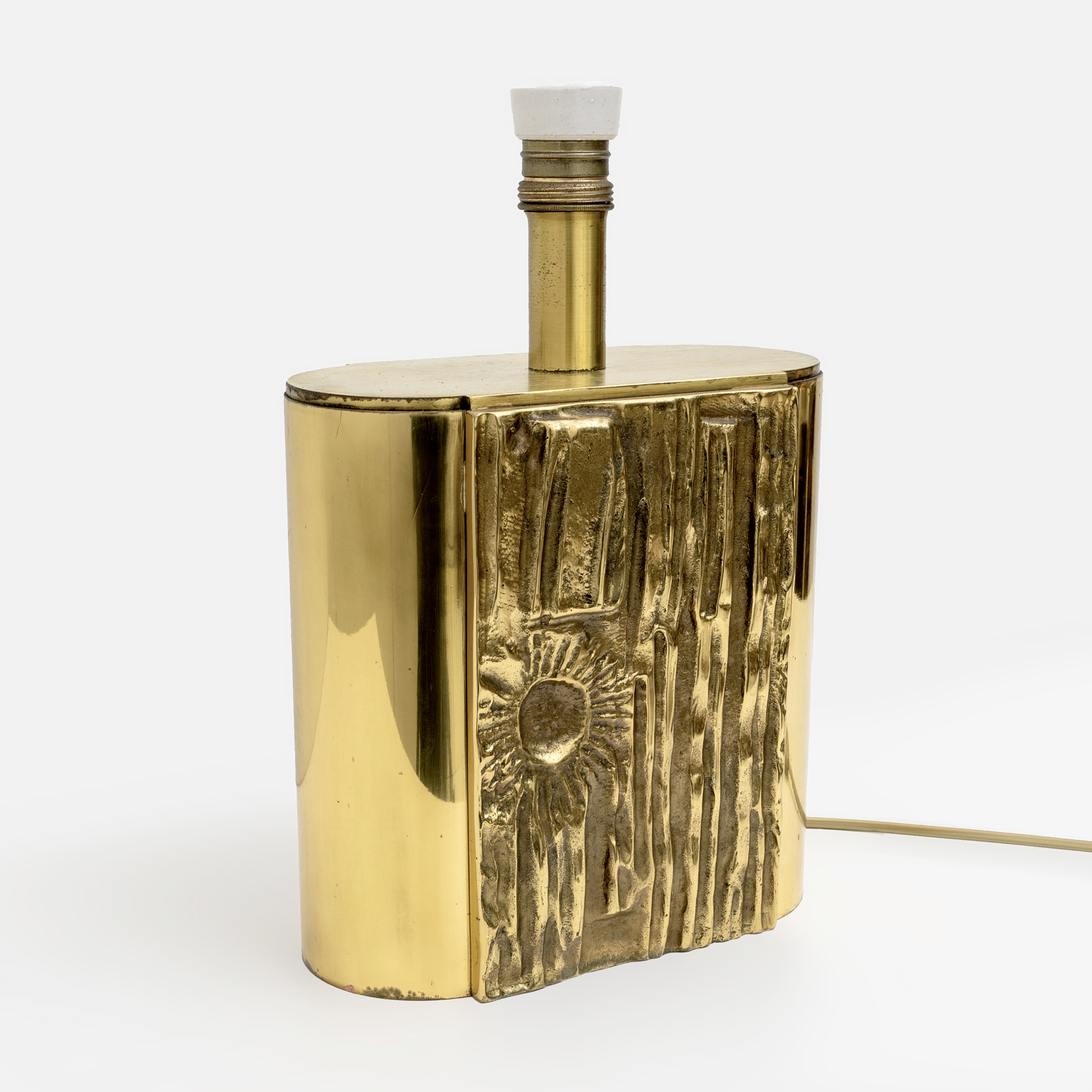 Attributed Angelo Brotto Mid-century Modern Brass Table Lamps by Esperia, Pair