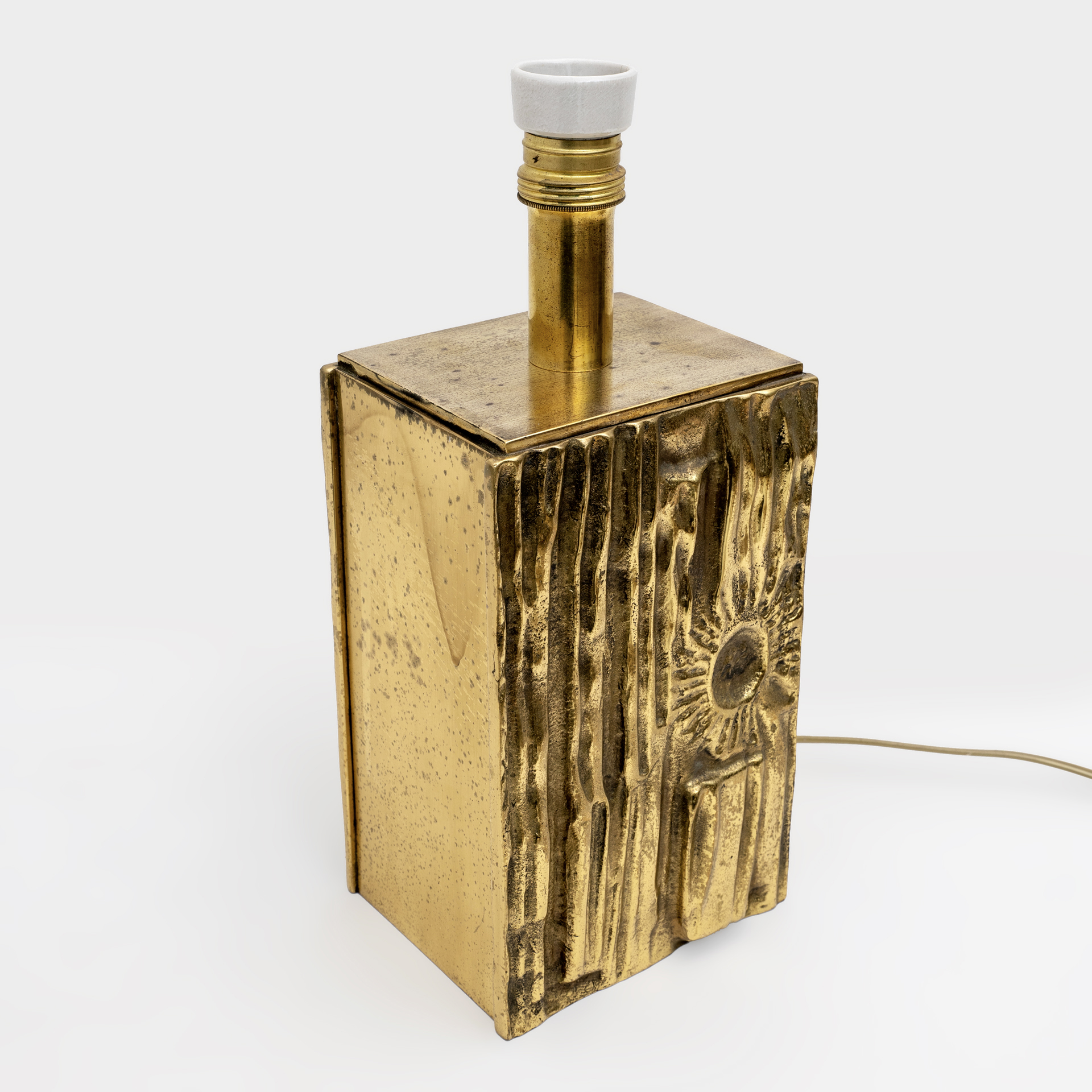 Attributed Angelo Brotto Mid-century Modern Brass Table Lamps by Esperia, Pair