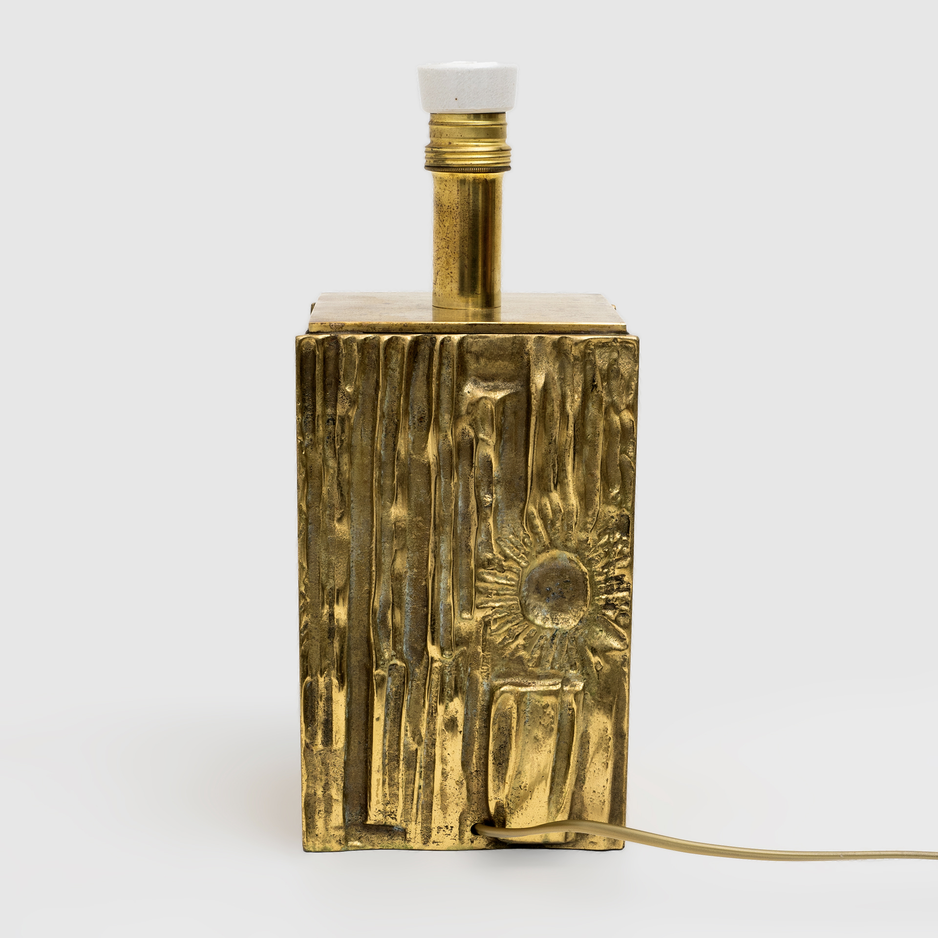 Attributed Angelo Brotto Mid-century Modern Brass Table Lamps by Esperia, Pair