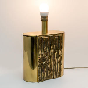 Attributed Angelo Brotto Mid-century Modern Brass Table Lamps by Esperia, Pair
