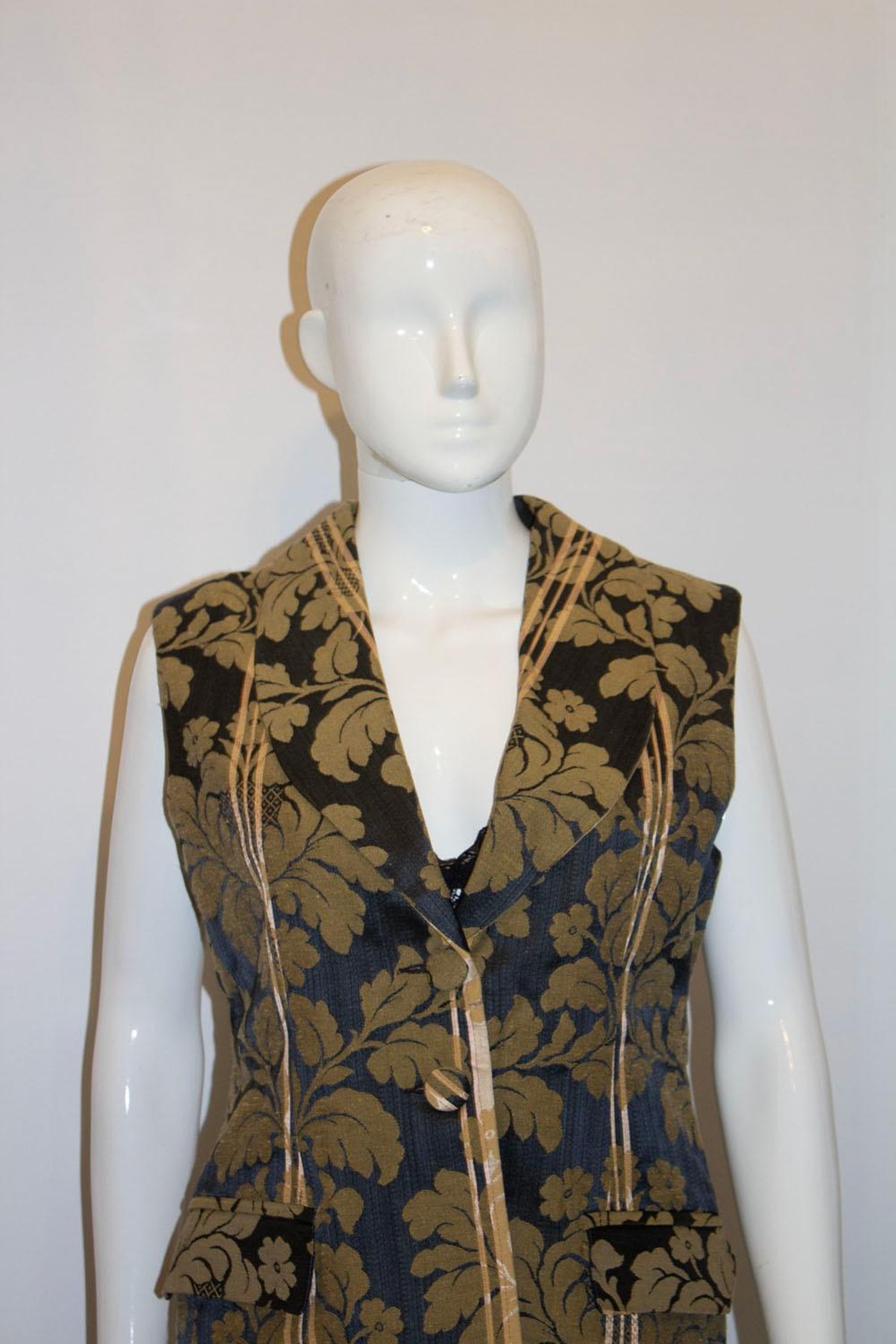 Liberty of London Black and Gold Waistcoat.