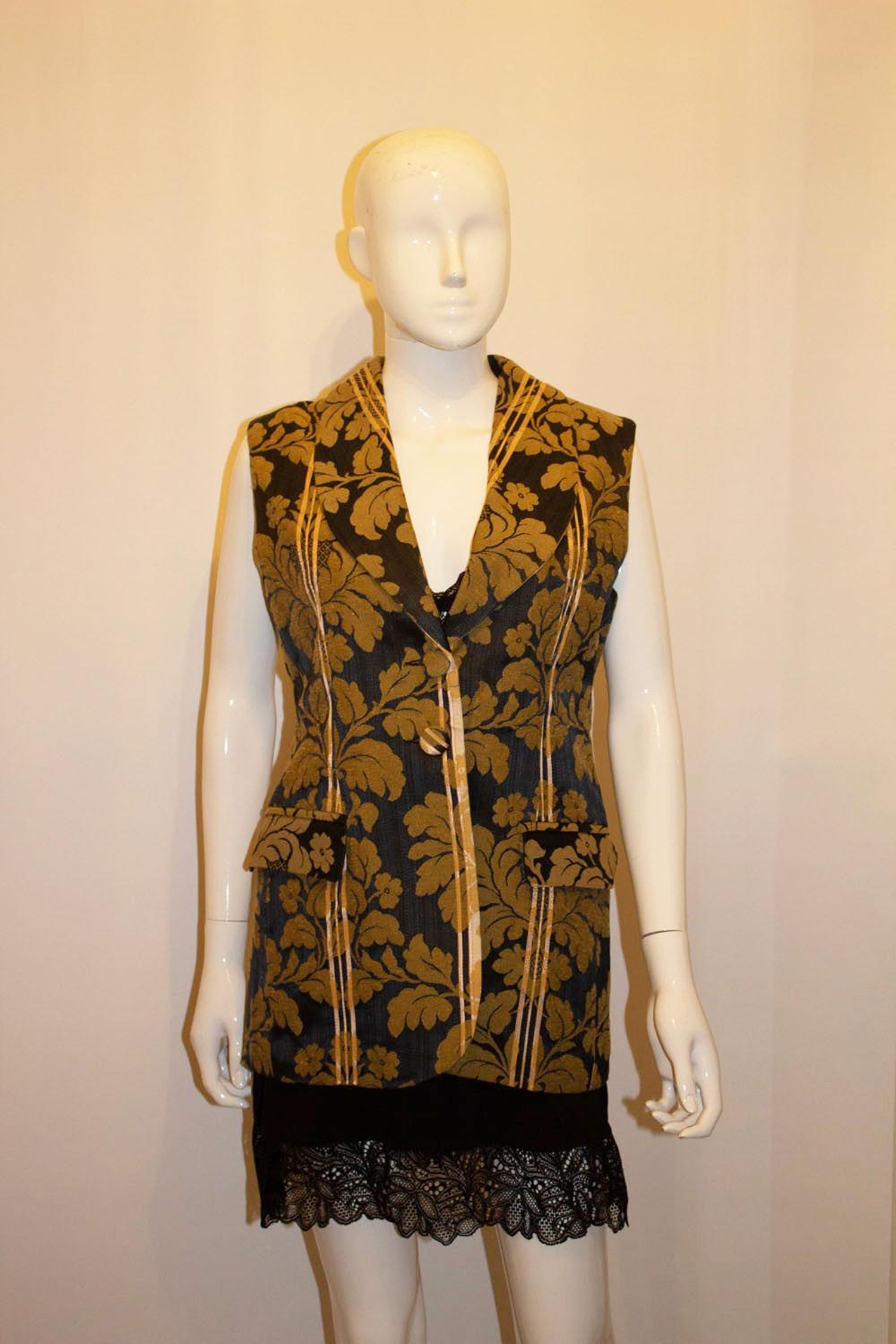 Liberty of London Black and Gold Waistcoat.