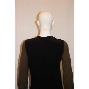 Olive and Black Silk Top by Vince