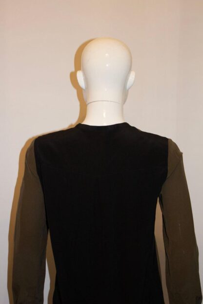 Olive and Black Silk Top by Vince - Image 4