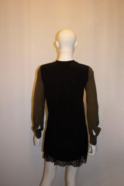 Olive and Black Silk Top by Vince - Image 3