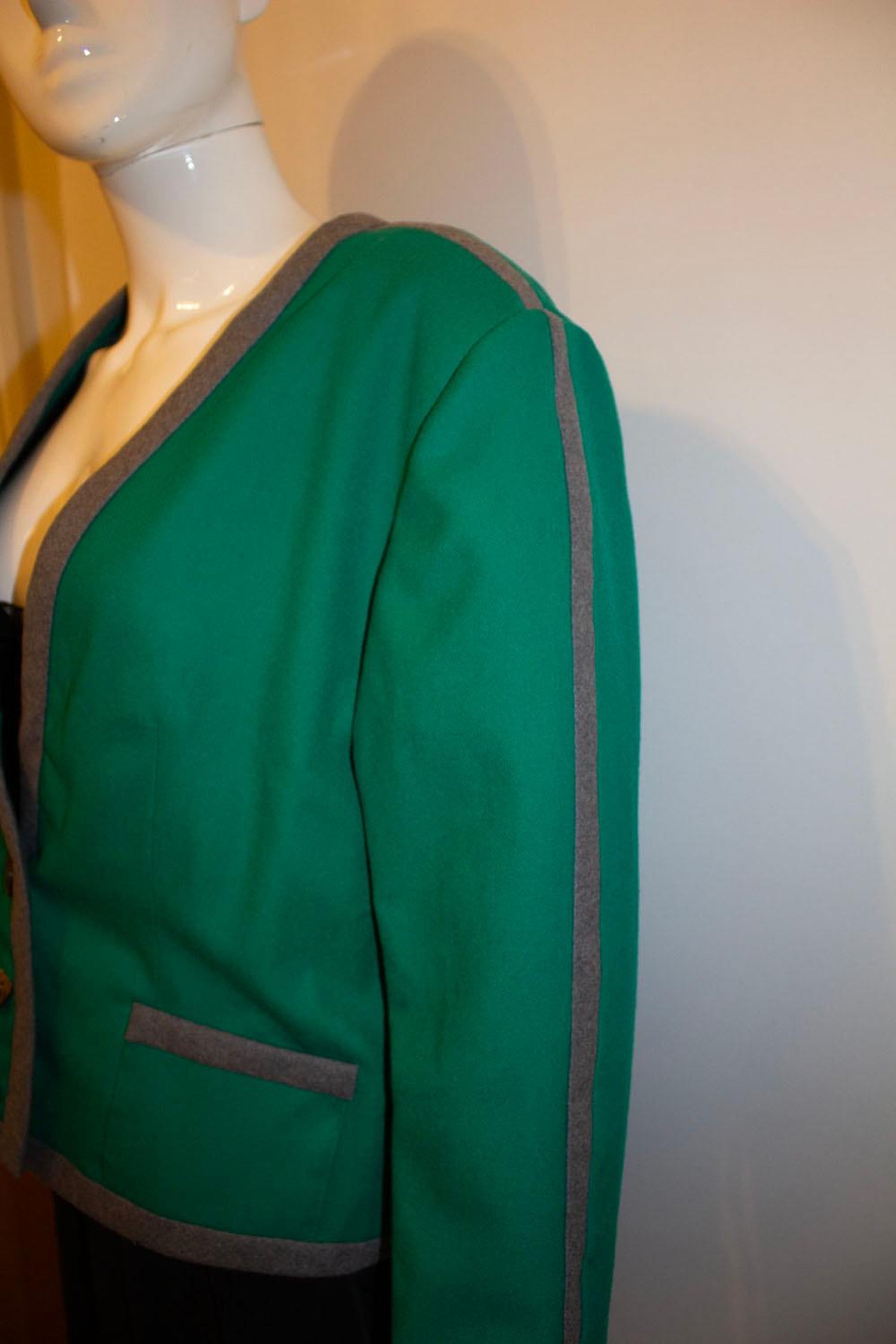 Vintage Vogue America Grey and Green Wool Jacket