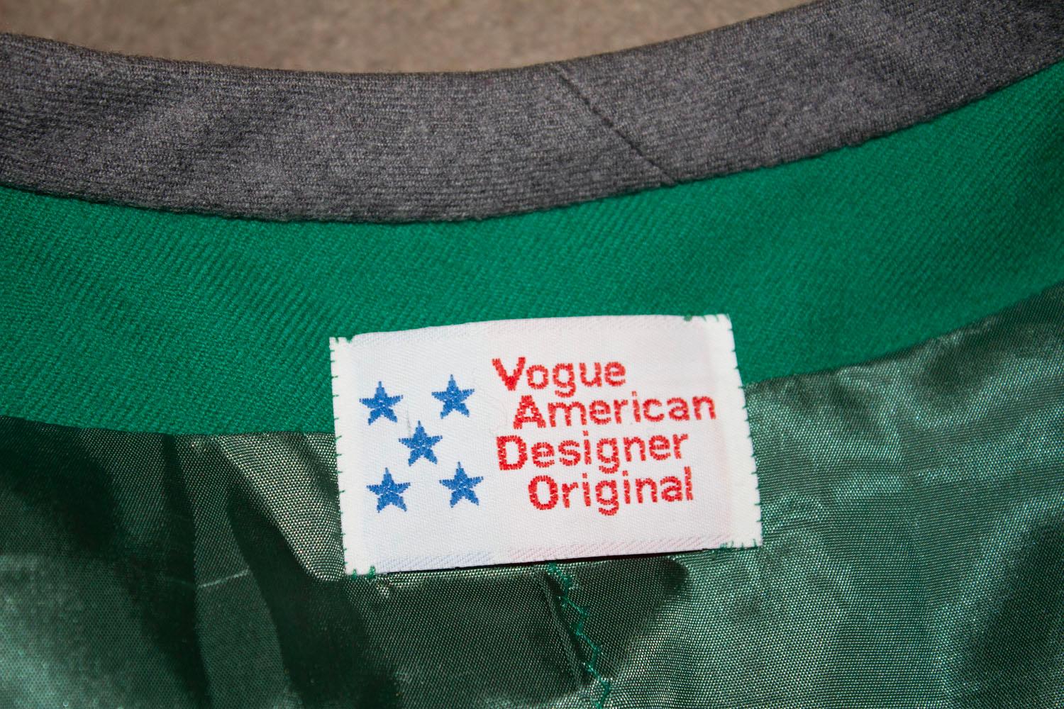 Vintage Vogue America Grey and Green Wool Jacket