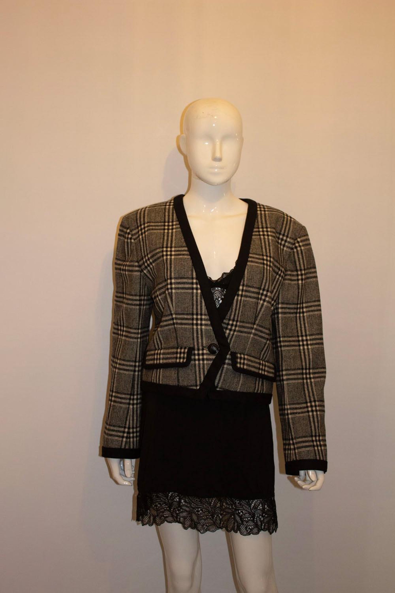 Vogue Paris Original Black and White Wool Jacket