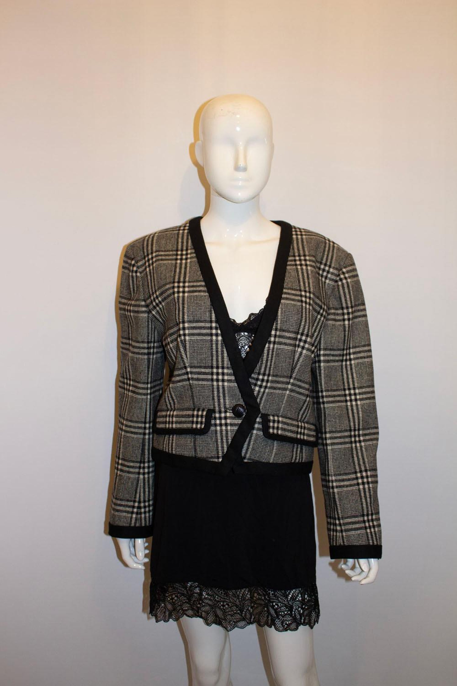Vogue Paris Original Black and White Wool Jacket