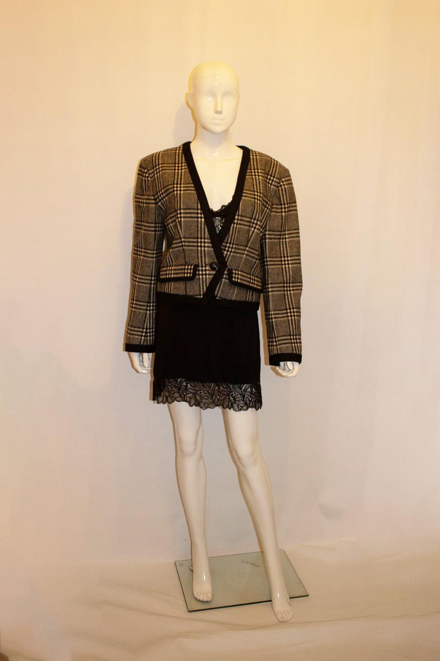 Vogue Paris Original Black and White Wool Jacket