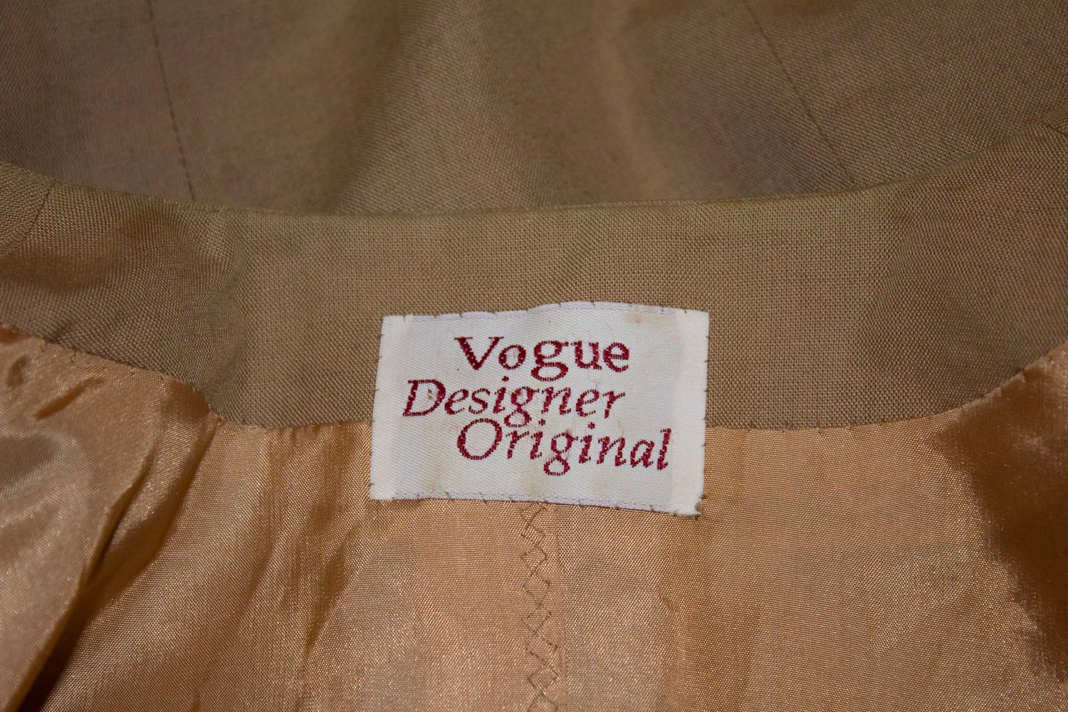Vintage Vogue Designer Original Linen Jacket