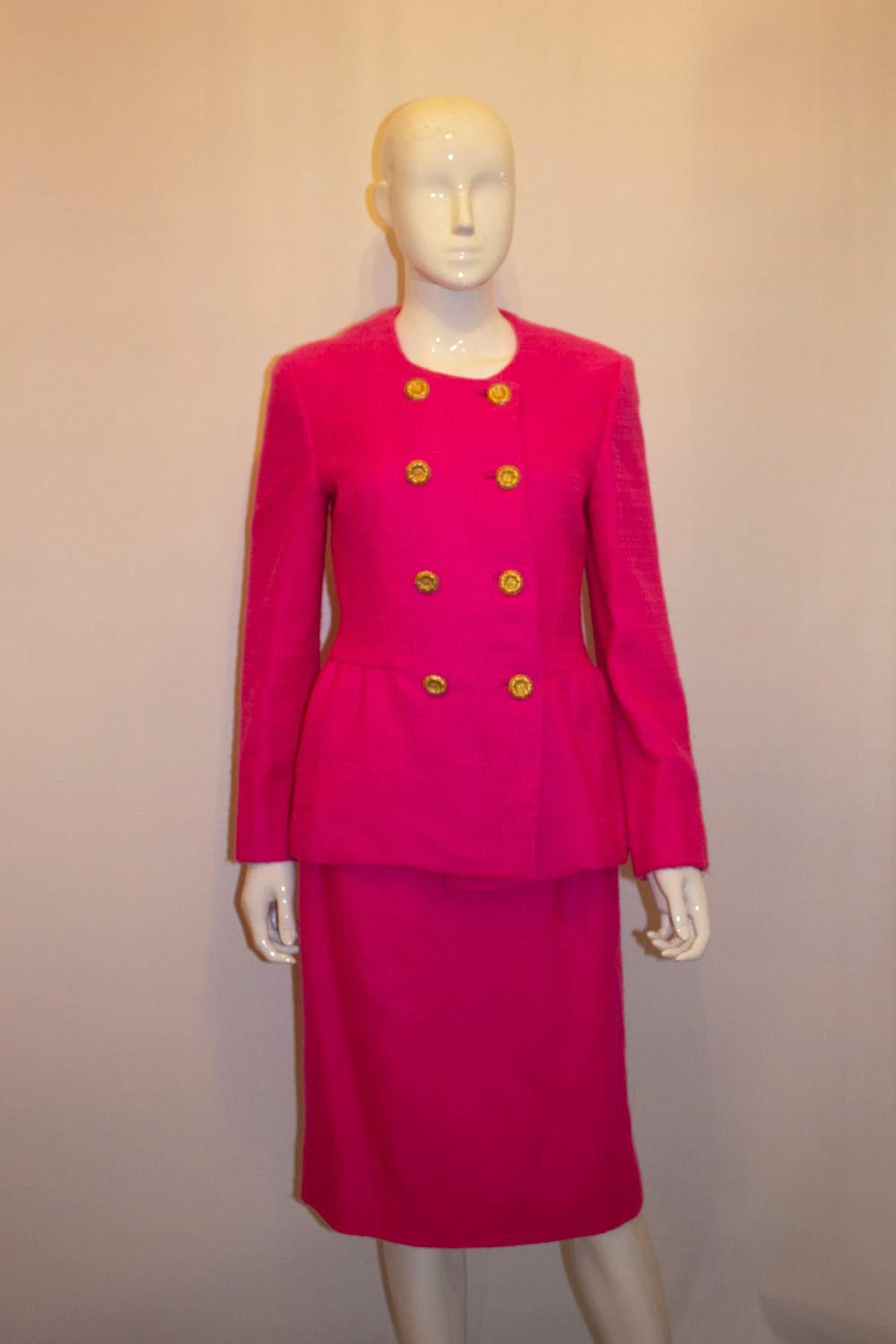 Vintage Vogue America Designer Original Pink Skirt Suit
