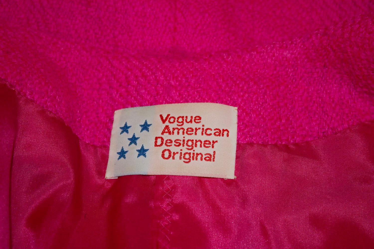 Vintage Vogue America Designer Original Pink Skirt Suit