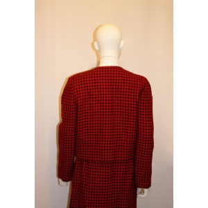 Vintage Couture Made Orange and Black Skirt Suit