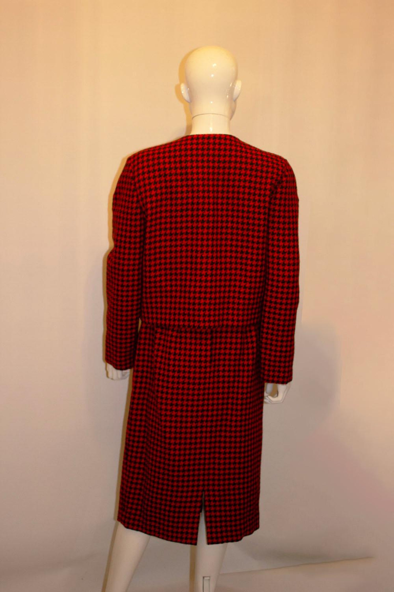 Vintage Couture Made Orange and Black Skirt Suit