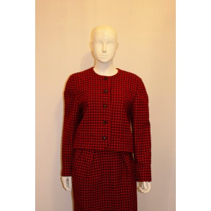 Vintage Couture Made Orange and Black Skirt Suit